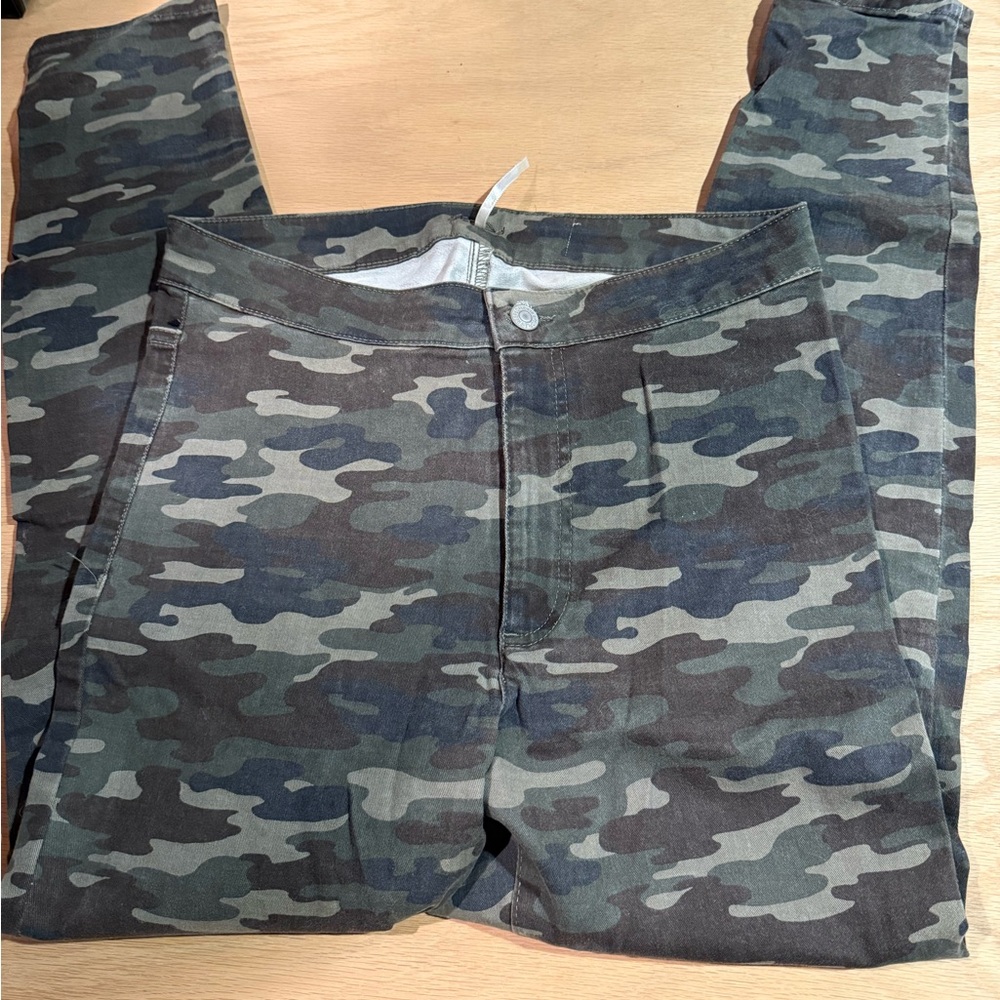Free People Camo Skinny Jeans Womens 27 Green Brown Camouflage High Rise Pants